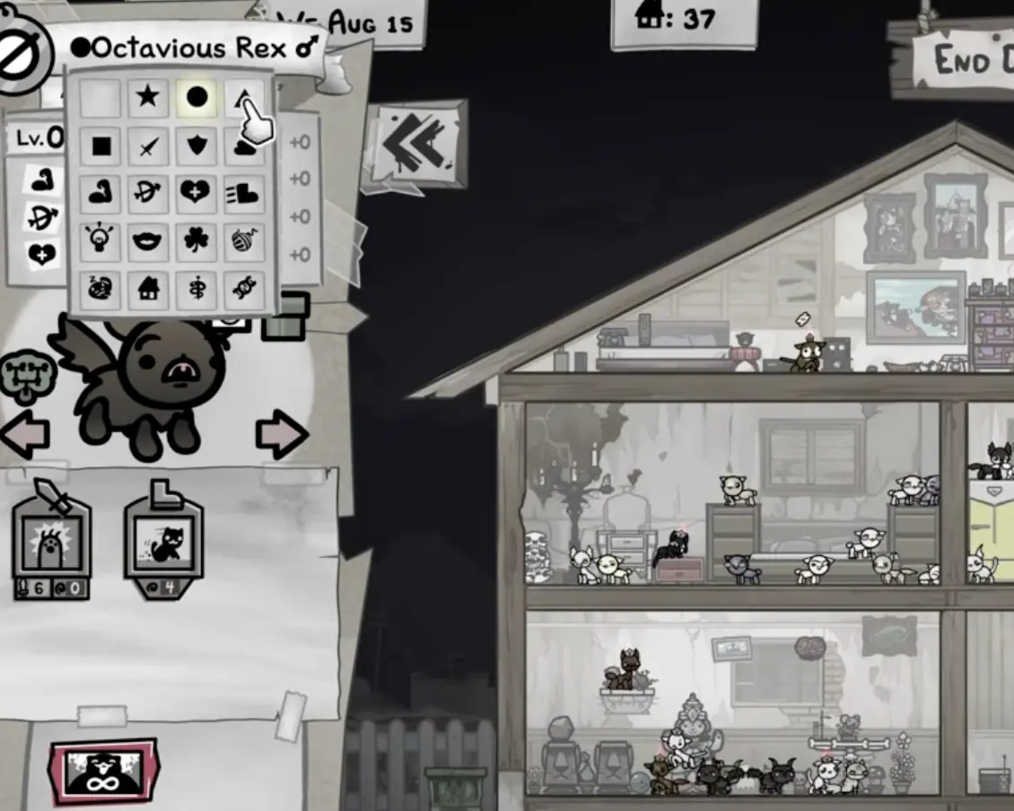 Mewgenics icons or labels used to separate bloodlines and reduce accidental risky pairings