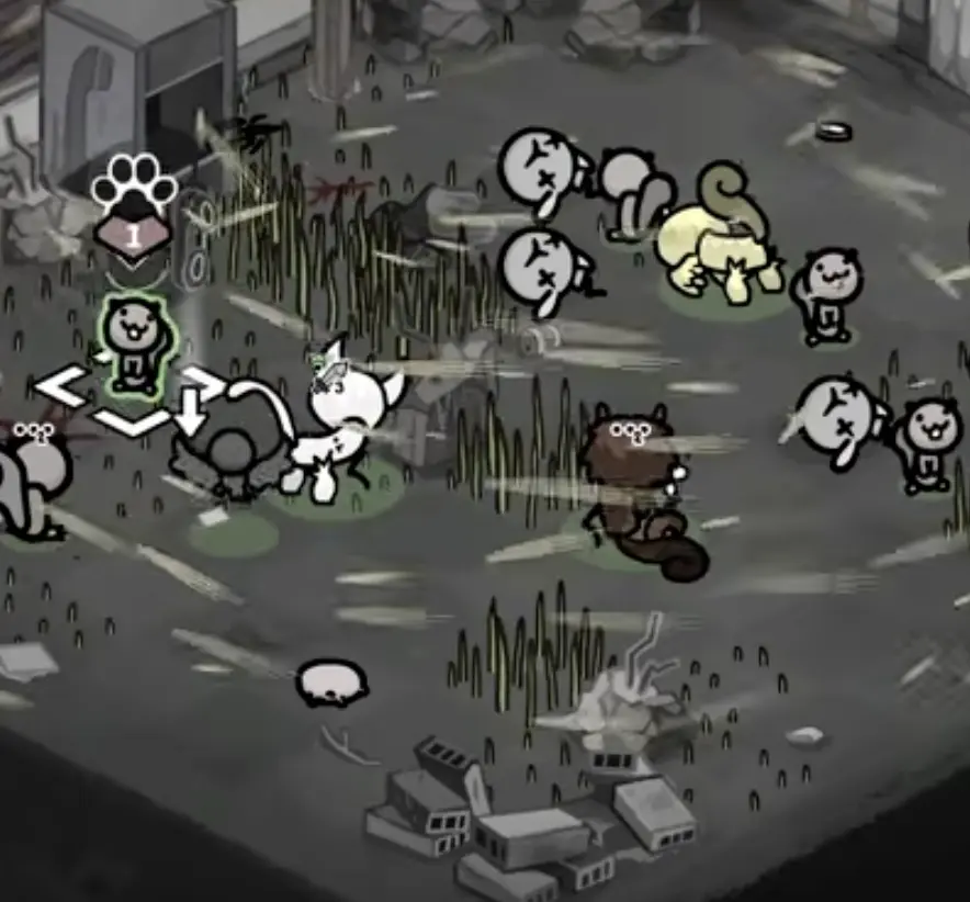 Soul Jar icon appears after a cat dies, showing the state change trigger in Mewgenics