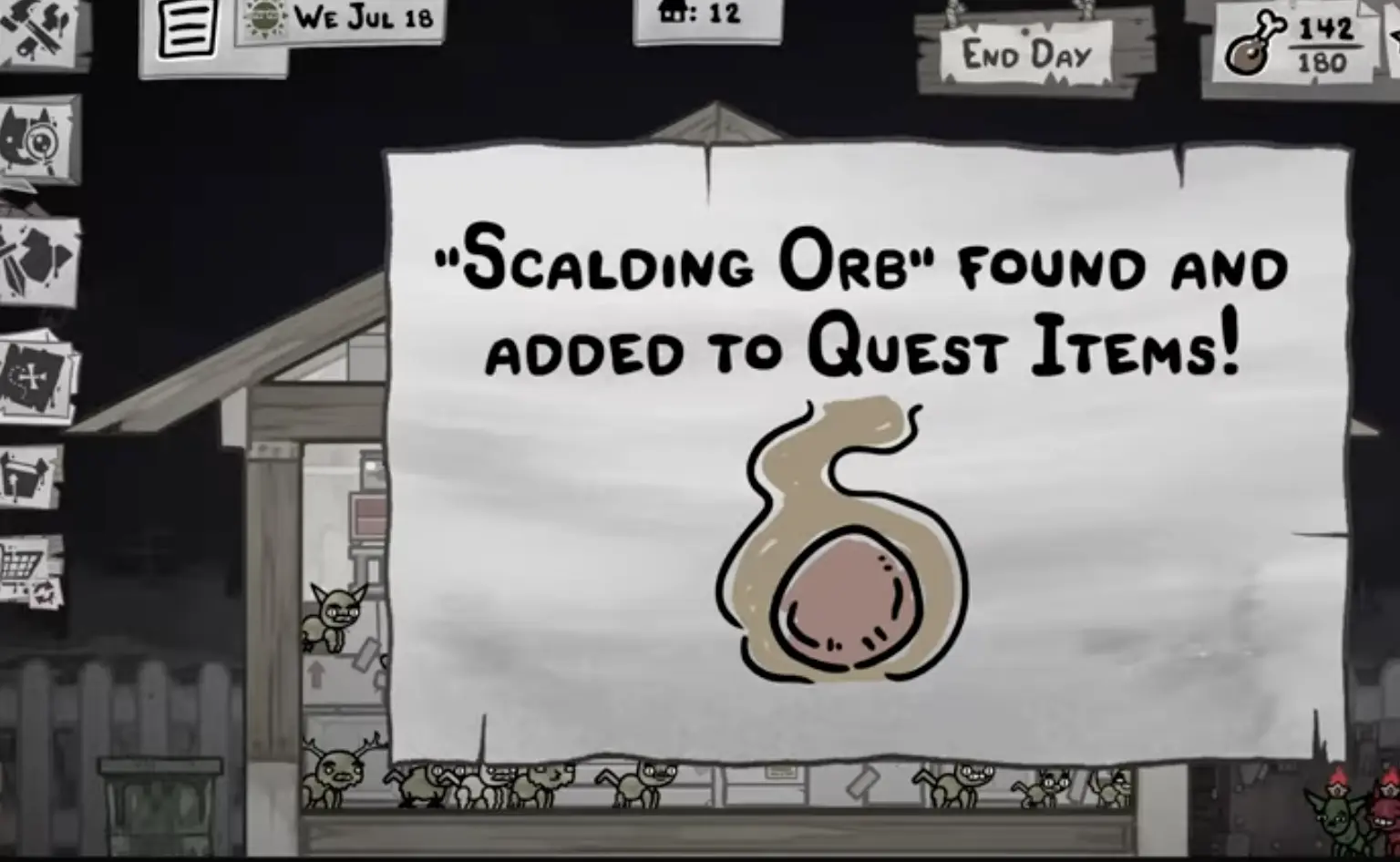 Scalding Orb added to quest items after the Pyrophina reward in Mewgenics